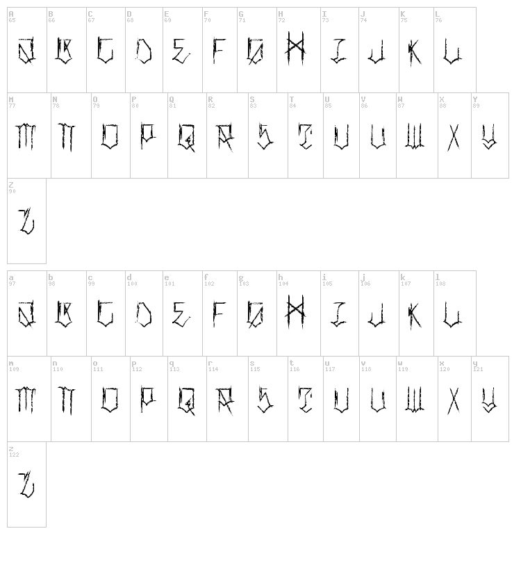Locals Only font map